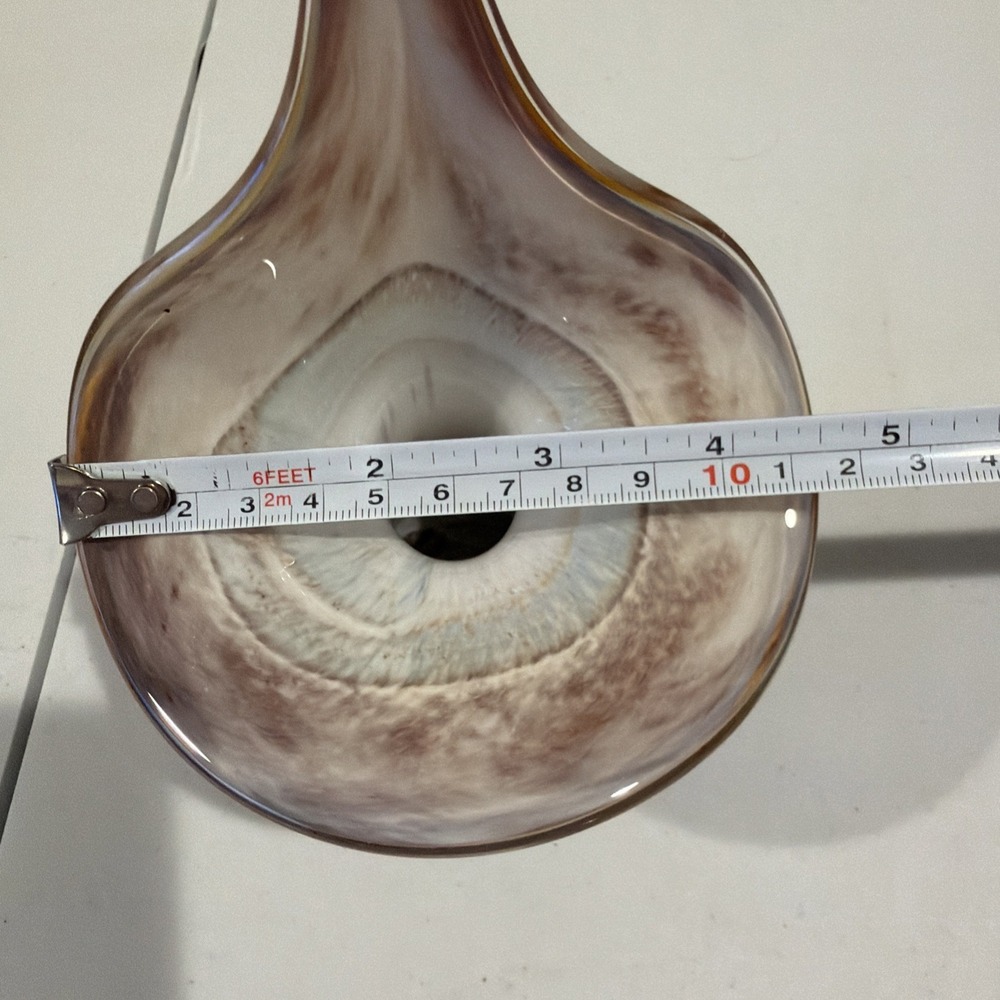 Vtg RARE Mtarfa Glassblowers Malta Signed Jack In The Pulpit Vase Valletta Glass - Picture 8 of 9